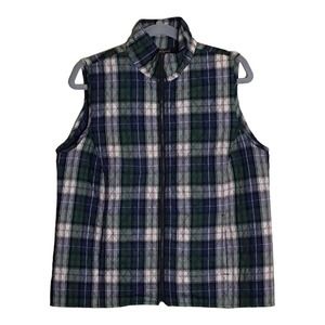 Women’s quilted plaid vest Sz Med Grandmacore cottagecore  Farmwear EUC